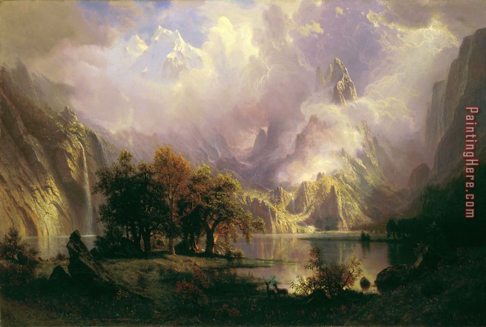 Rocky Mountain Landscape painting - Albert Bierstadt Rocky Mountain Landscape art painting
